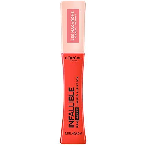 L'Oreal Paris L'Oreal Paris Makeup Infallible Pro Matte Les Macarons Scented Matte Liquid Lipstick, Highly Pigmented, Longwear, Waterproof and Smudge Proof, Mademoiselle Mango, 0.21 fl; oz.