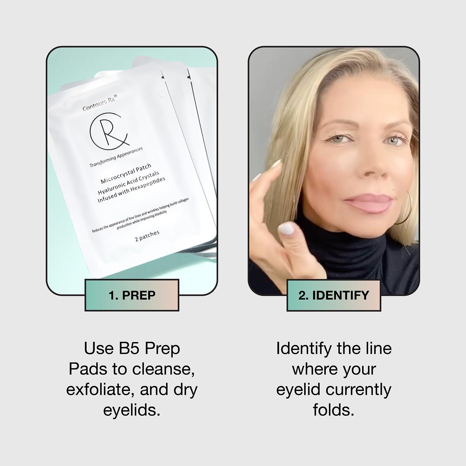 Contours RX Contours Rx Lids By Design - Non-Surgical & Transparent Eyelid Lift Strips - For a More Youthful-Looking Appearance, Reshape and Define with Eyelid Tape for Hooded Eyes (8mm) 80ct