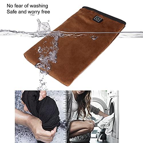 Tiiyee Electric Warming Mitts, Heated Beauty Hand Mittens USB 3 Settings Electric Warming Mitts Electric Heated Mittens Gloves for Hand Nail Art Manicure (Brown)