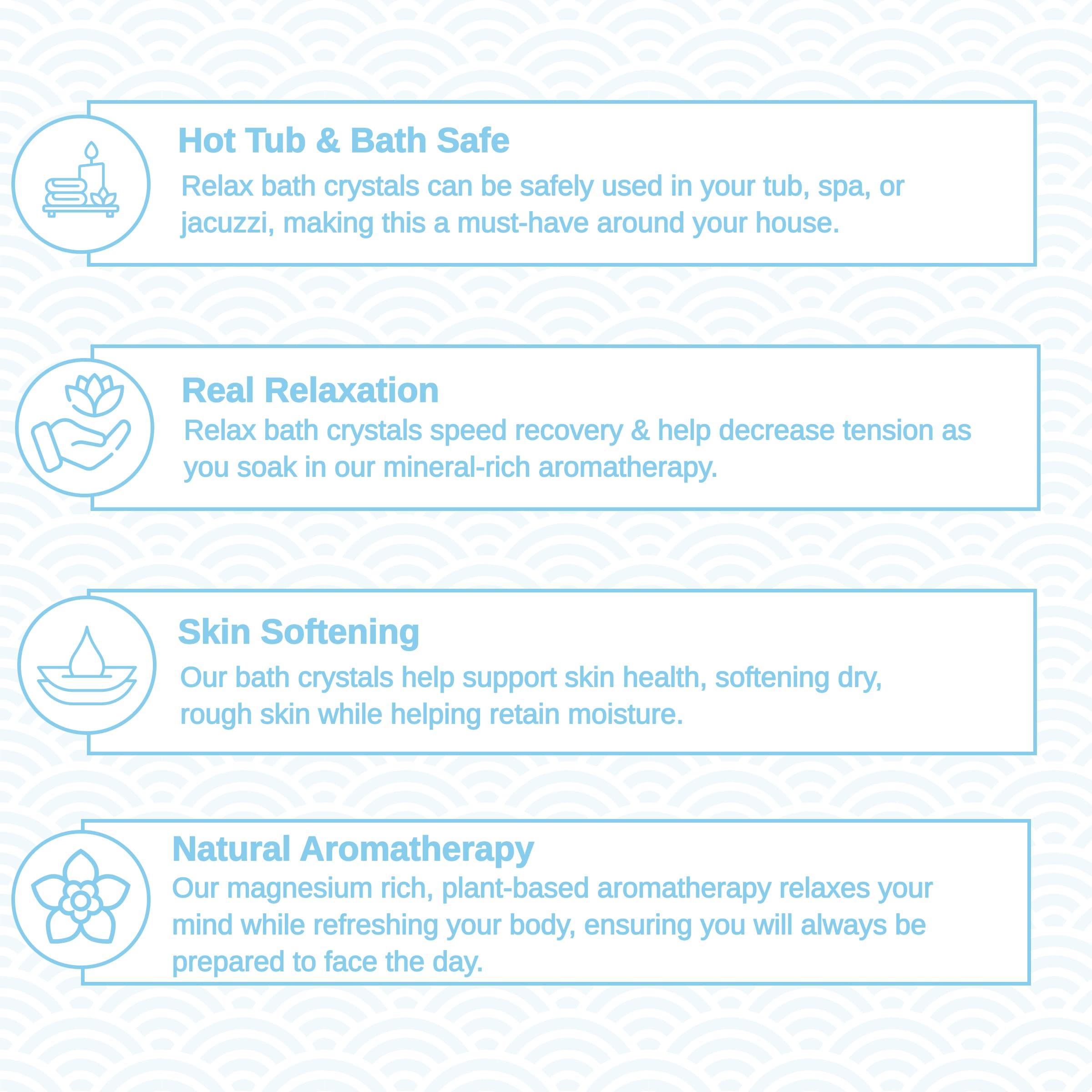 Relax Spa & Bath Relax Spa & Bath, Aromatherapy Bath Salts, Epsom Salt Bath Soak, Dead Sea Salt for Soaking, Hot Tub Spa Aromatherapy, Bath Crystals with Vitamins & Minerals, Rebuild Athletic Soak Therapy by Relax