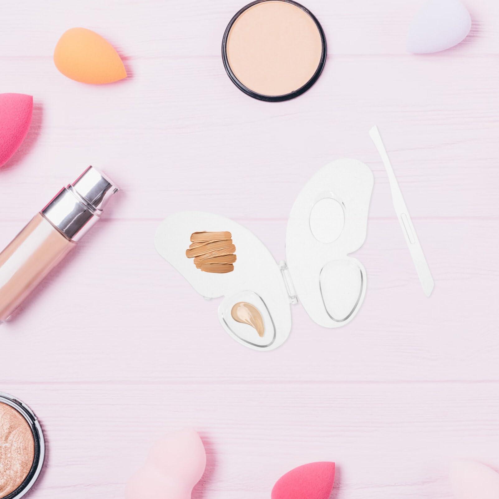 Healeved Healeved Acrylic Makeup Mixing Palette Clear Foundation Mixing Board with Spatula Makeup Mixing Tray for Liquid Makeup Cosmetic Pigment Mixing