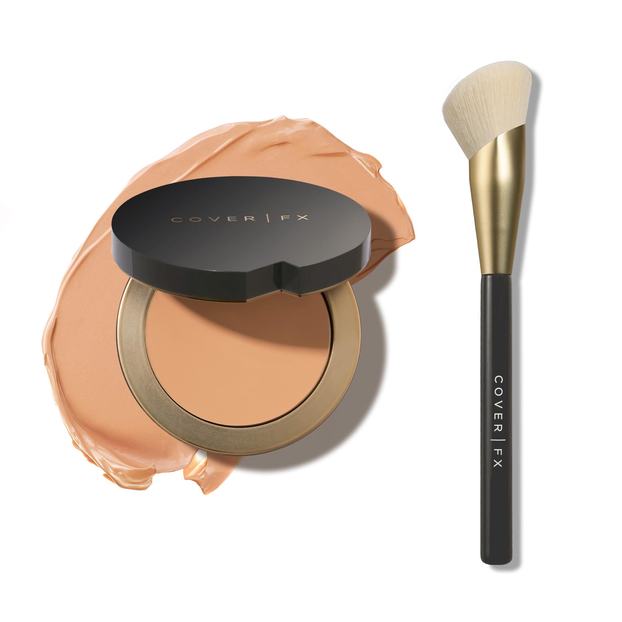 Cover FX COVER FX Complete Coverage Kit: Total Cover Cream Foundation - Shade M2 + Custom Cover Blending Brush
