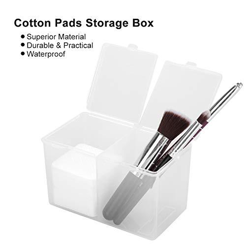 Sonew 2 Grids Storage Box, Multipurpose Cosmetic Organizer, Waterproof, Dustproof, Space Saving, Multifunction Transparent Storage Pads Swabs Container