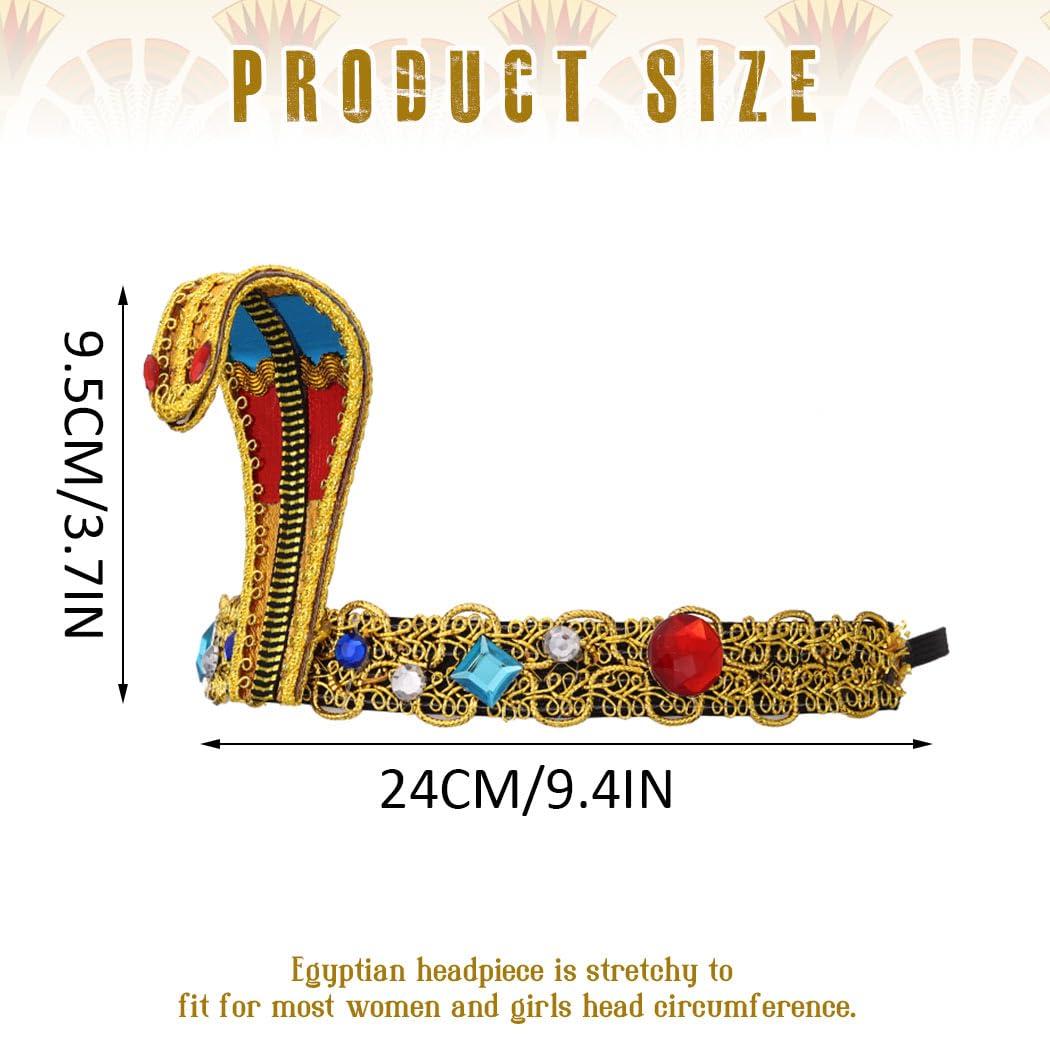 CAKURE CAKURE Egyptian Cleopatra Headband Snke Headpiece Egyptian Costume Headdress Cosplay Halloween Hair Accessories for Women and Girls