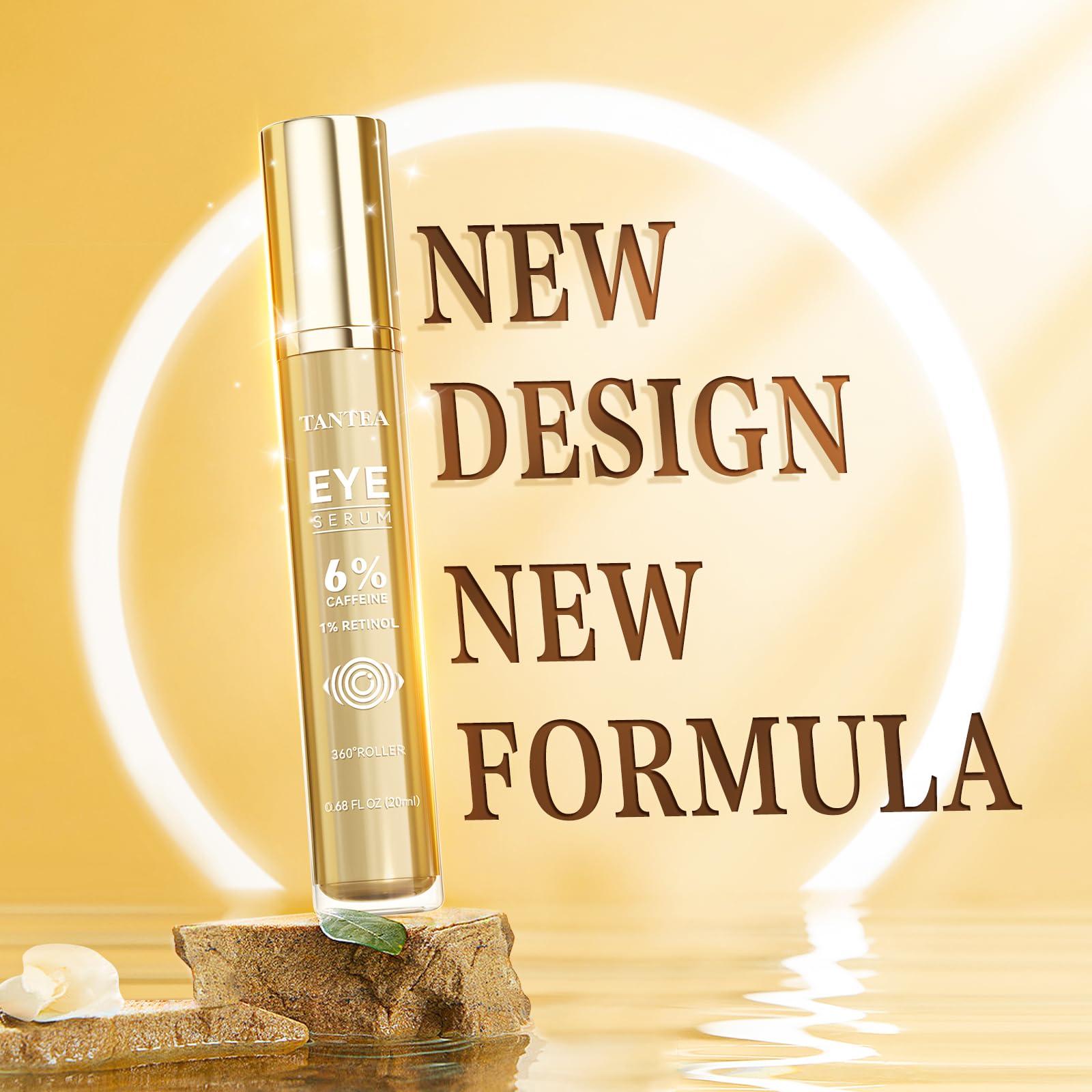 Tantea 6% Caffeine Eye Cream for Puffy Eyes & Dark Circles, 1% Retinol Eye Serum for Under Eye Bags, Anti-Aging Eye Treatment for Men and Women