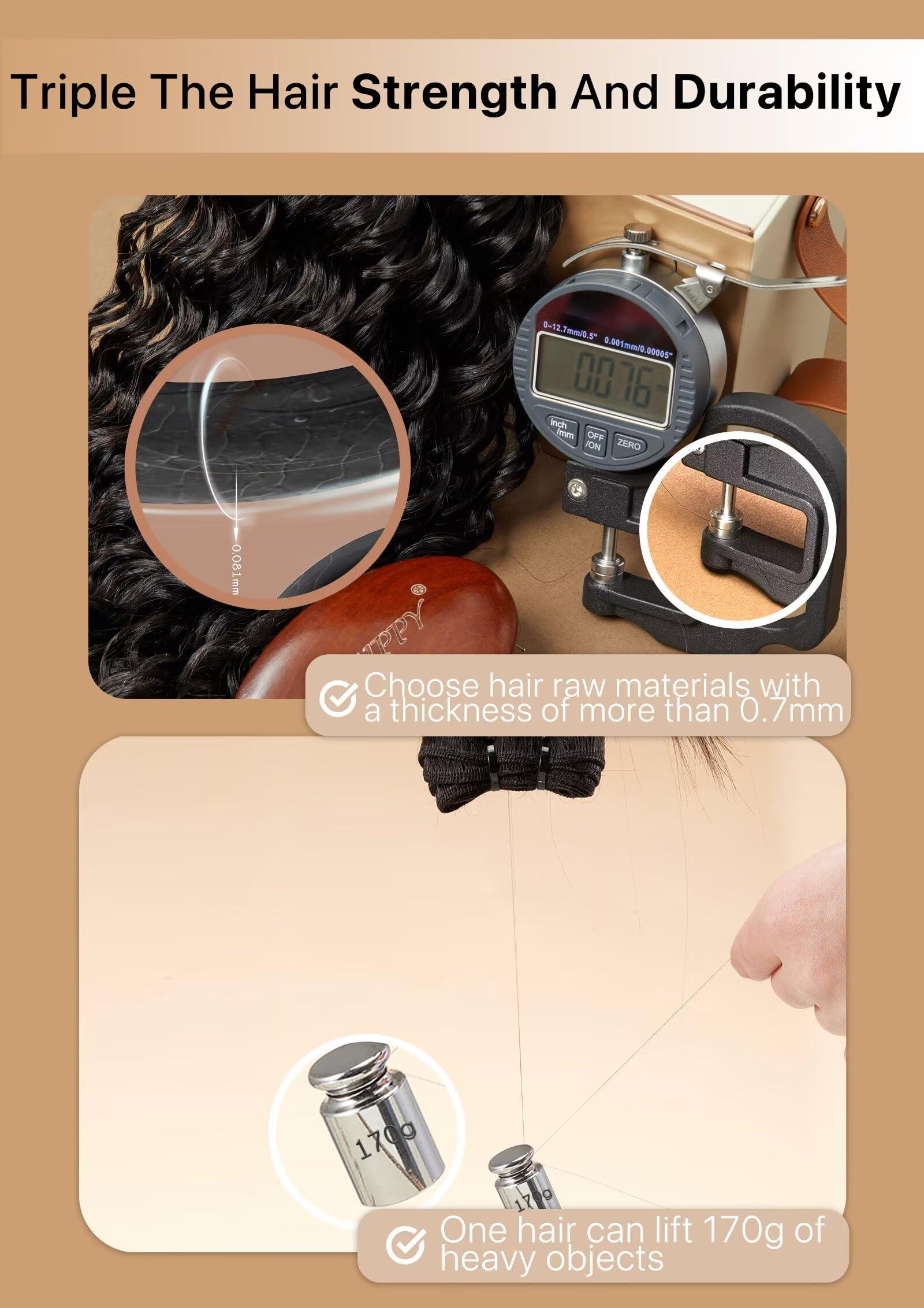 Triippy TRIIPPY Raw Human Hair Bundles,Triple Lifespan Than Regular Virgin Hair No.1 Sales Of Raw Hair Bundles,26 28 30 Inches Cambodia Raw Deep Wave 3 Bundles, Keep Soft and Smooth After Multiple Washes