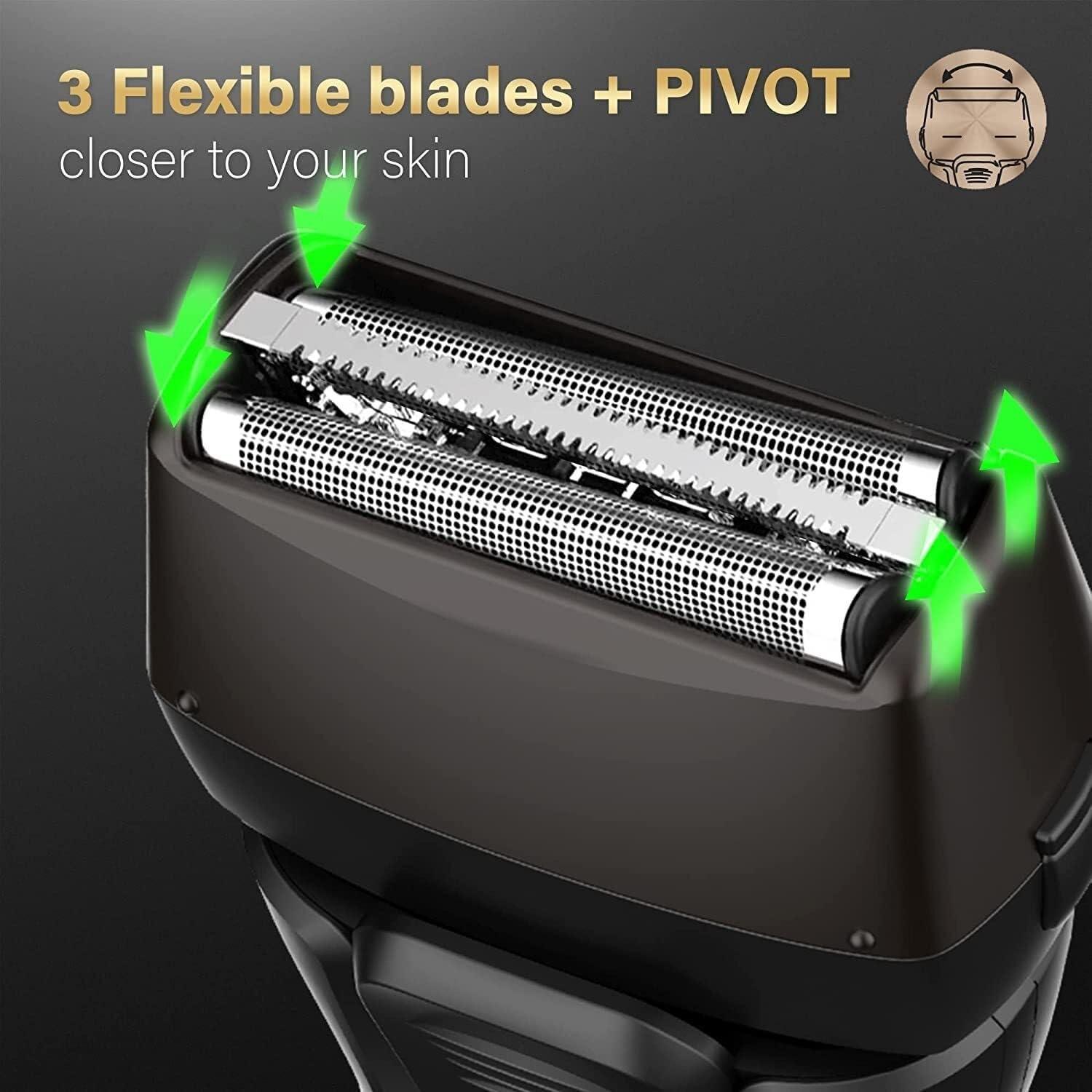 YQYBF YQYBF Men\'s Electric Foil Shaver Electric Razor for Men Men\'s Electric Shavers with Pop-up Precision & Sideburn Trimmer, Rechargeable, Wet & Dry Cordless Shaver