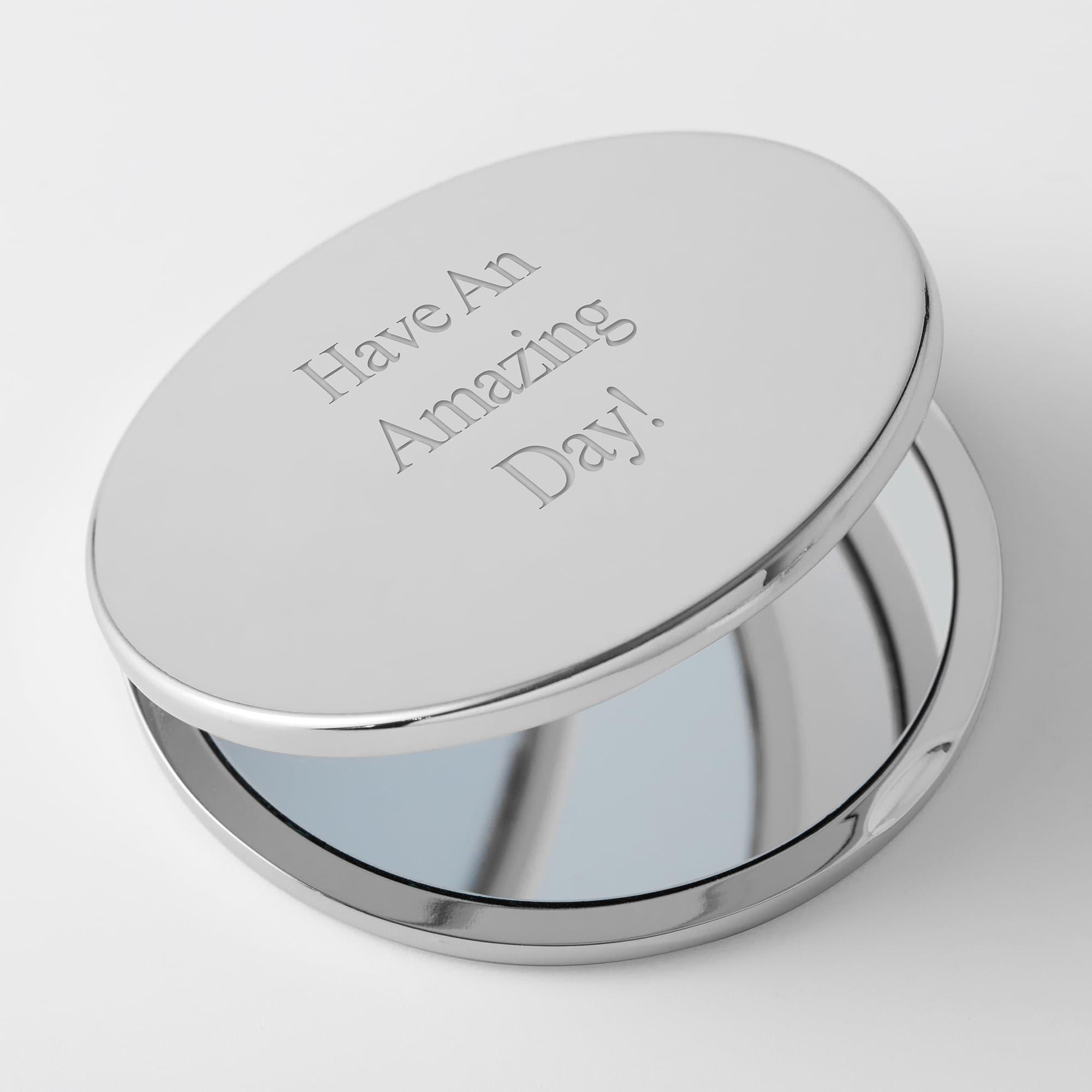 THINGS REMEMBERED THINGS REMEMBERED Engraved Round Silver Compact Mirror (Free Customization)
