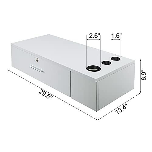 VEVOR VEVOR White Salon Wall Mount Stations Styling Classic Locking Storage Beauty Salon Spa Equipment Barber Stations