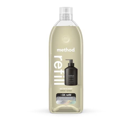 Method Method Gel Hand Soap Refill, Vetiver + Amber, Biodegradable Formula, 34 Fl Oz (Pack of 1) (Packaging May Vary)