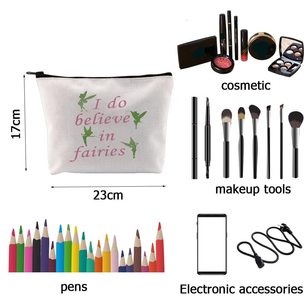 G2TUP G2TUP Fairy Tales Makeup Bag Tink Fairy Makeup Case I Do Believe In Fairies Travel Toiletry Bag (Believe In Fairies Makeup Bag)