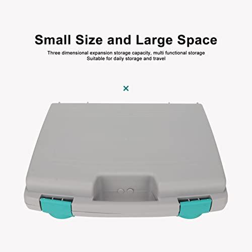 Serlium Ladies Cosmetic Case Light Weight Beauty Tool Box Portable Salon Tools Cosmetic Storage Case High Strength Plastic Salon Toolbox for Travel