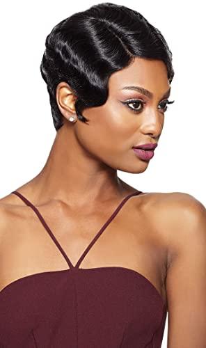 Outre Outre Velvet Lace Front Fixie Short Length Wavy Style Remi Human Hair Wigs - FINGER WAVE (51)