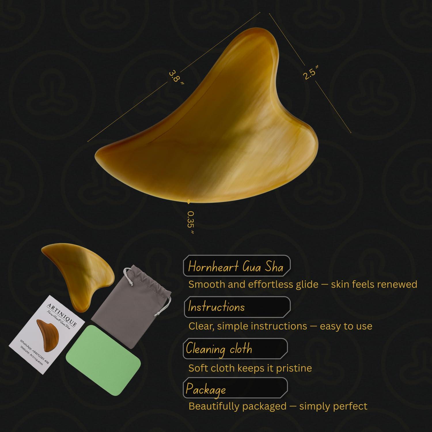 ARTINIQUE ARTINIQUE Gua Sha, Gua Sha Facial Tools, Guasha Tool for Face, Face Massager Tool, Hornheart Gua Sha for Puffiness, Facial Gua Sha Massage for Rejuvenated Skin, Anti-Aging, Effective Wrinkle Reduction
