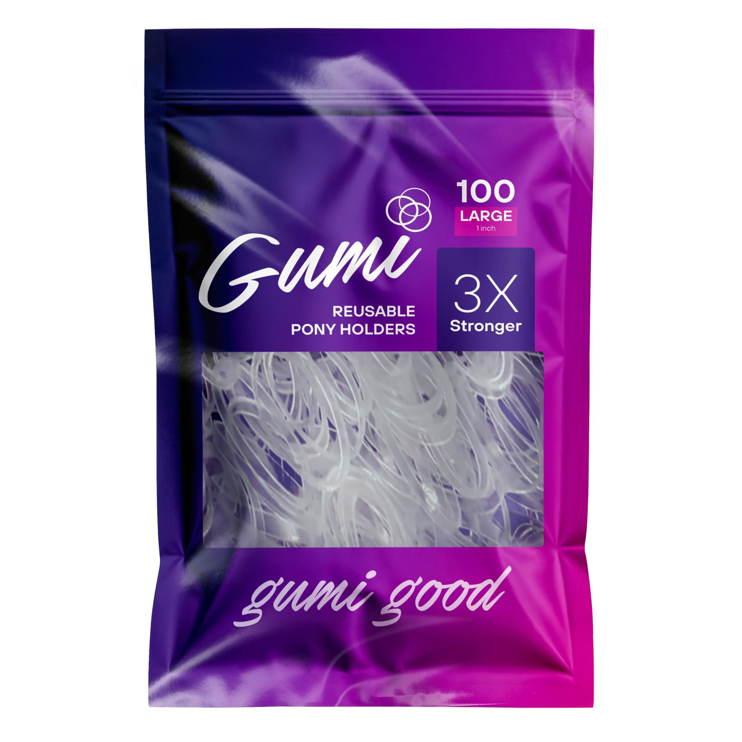 Gumi good Gumi Clear Elastics 1 inch Hair Band Large