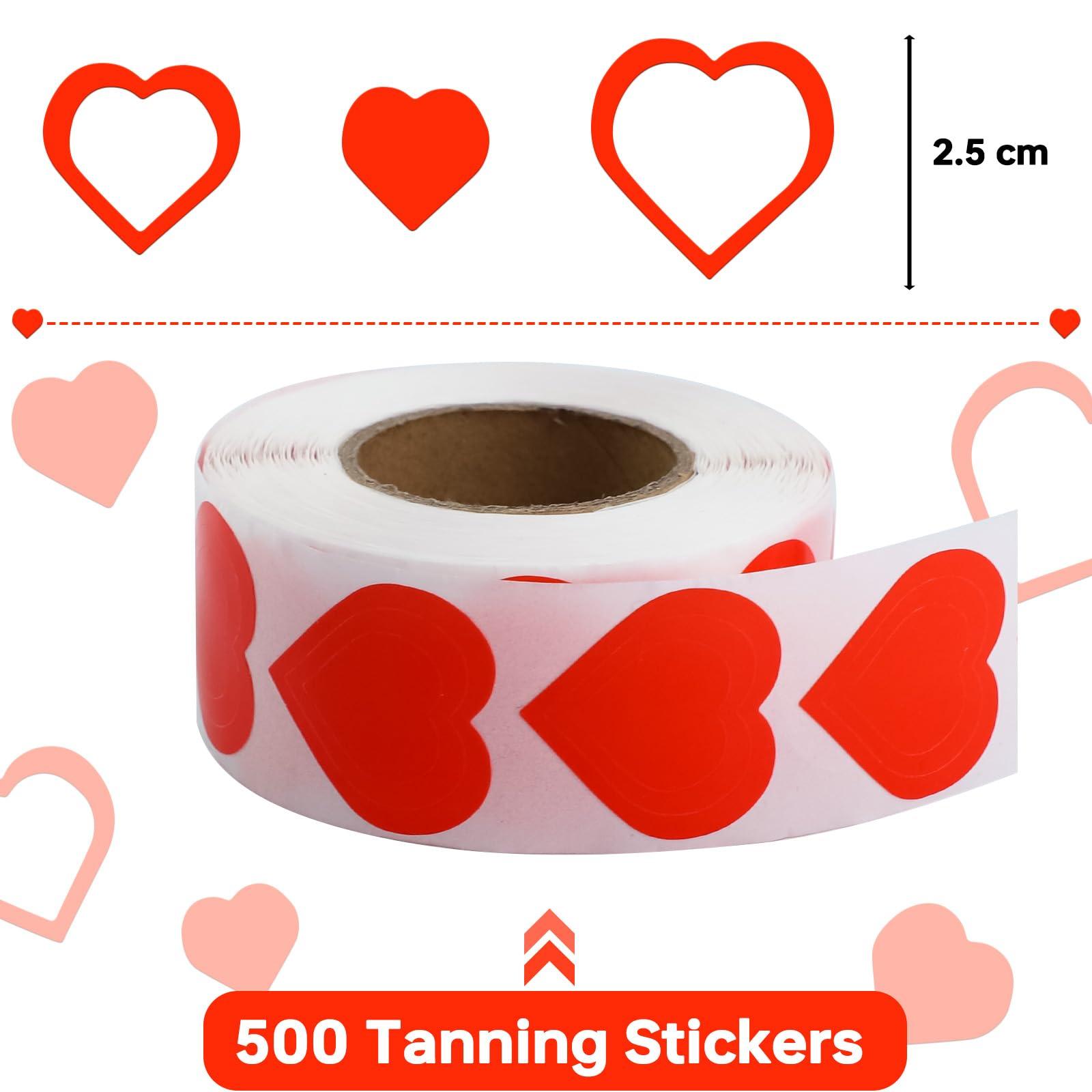 OIFEN Roll of 500 Pieces Tanning Stickers, Sunbathing Tattoo Body Stickers Self Adhesive for Indoor Tanning Beds