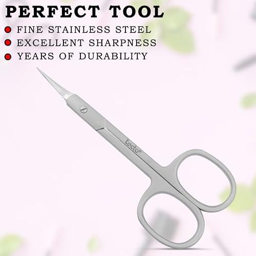 Tecto Tecto Professional Nail Scissors, Stainless Steel Manicure Scissors,Cuticle Scissors, Multi-Purpose, Eyelashes, Eyebrow, Toenail for Women and Men (Extra Fine Tip Nail Scissor)