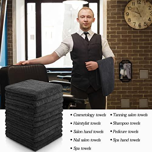 Shimeyao Shimeyao 36 Pack Bleach Proof Salon Towels, Microfiber Absorbent Towels for Hair Facial, Lint Free Hand Towels, Bleach Resistant Gym Towel for Home Salon Spa Barber, 16 x 27 Inches(Black)