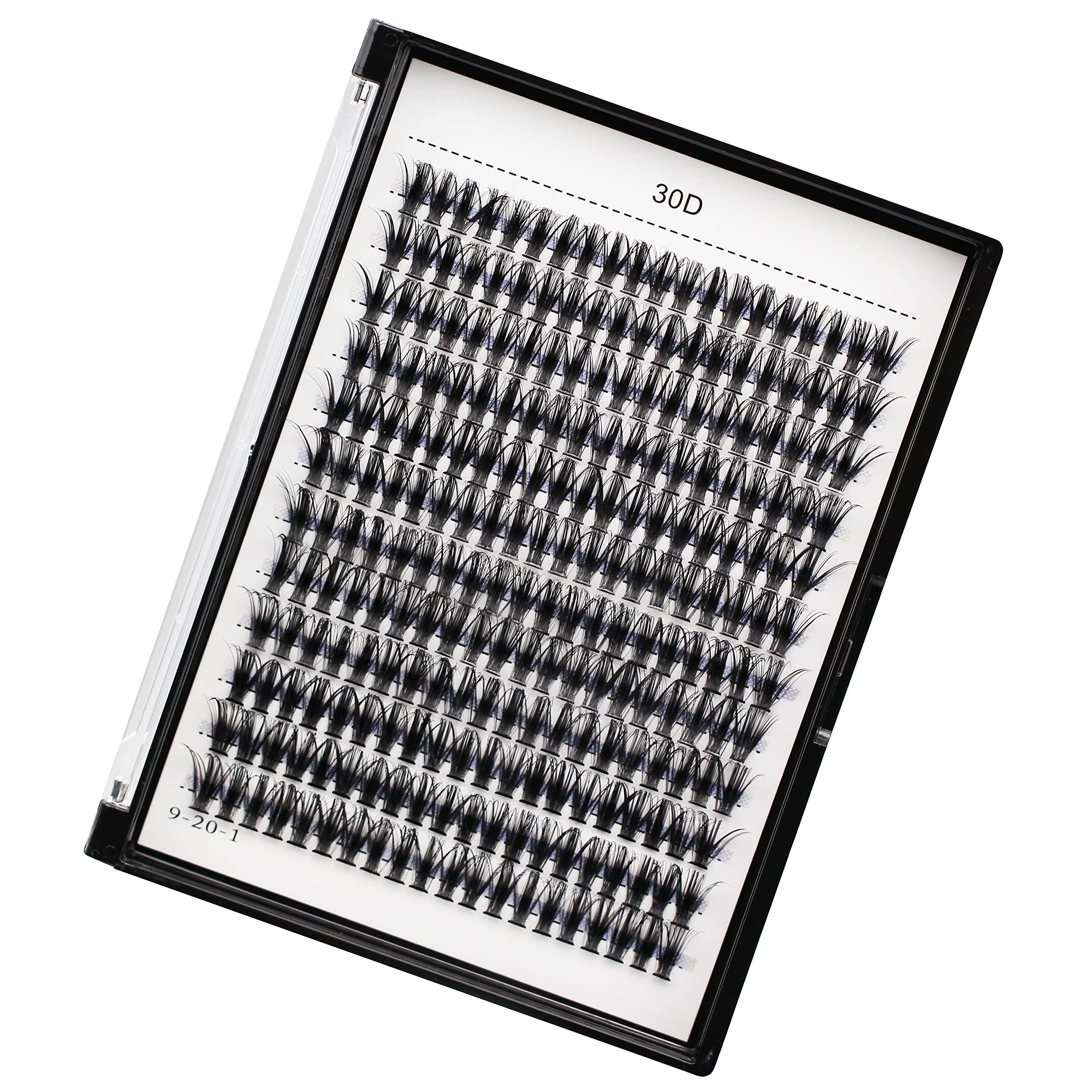 Bodermincer Bodermincer 10D/20D/30D/40D/50D Cluster to Choose Large Tray 240pcs D Curl Individual Cluster Eyelashes False Eyelashes Extension Individual Eyelash Bunche Lash Cluster DIY at Home (30D-15mm)