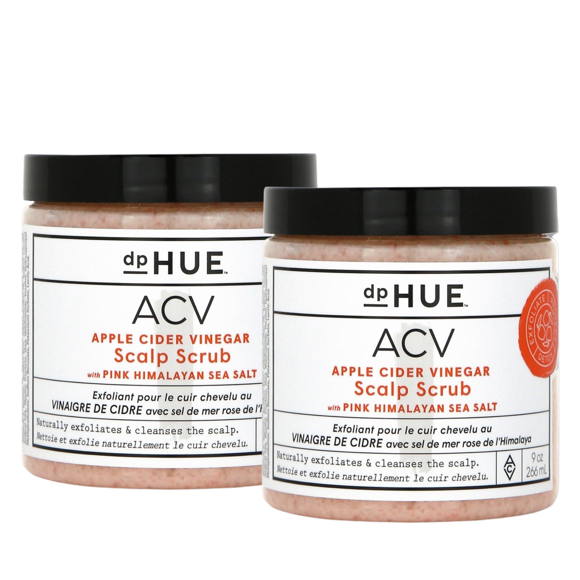 dpHUE dpHUE Apple Cider Vinegar Scalp Scrub - 9 oz, Pack of 2 - Natural Exfoliating Scrub & Dry Scalp Treatment - With Pink Himalayan Sea Salt, Aloe Vera & Avocado Oil - Gluten Free, Vegan