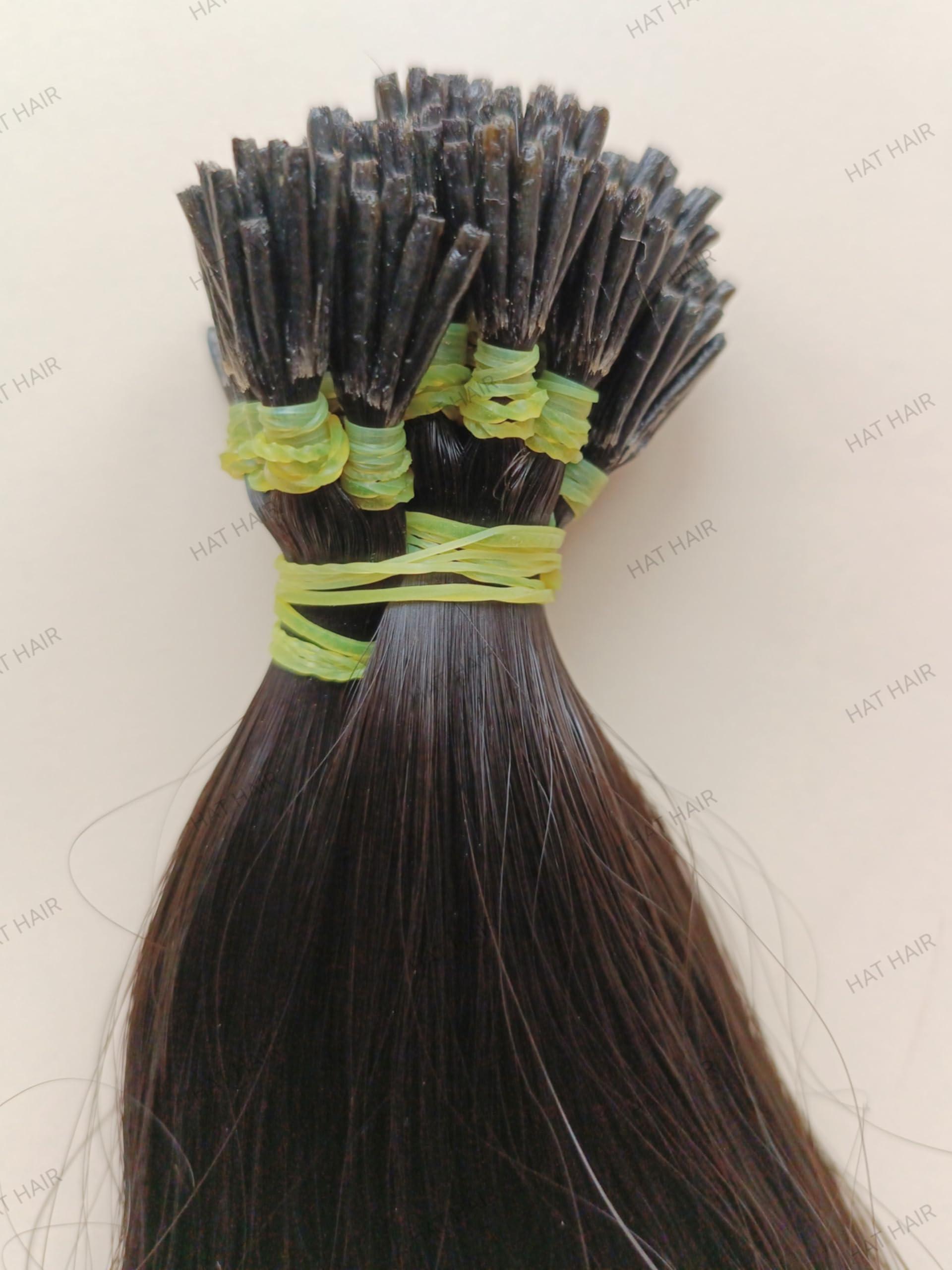 Generic Hat Hair Beauty Supply 100% Raw Indian Human Hair Extensions, I-Tip, V-Tip, U-Tip, Flat-Tip, 100 Grams, Natural Black (100 Strands, 100 Grams) Straight (30 Inches)