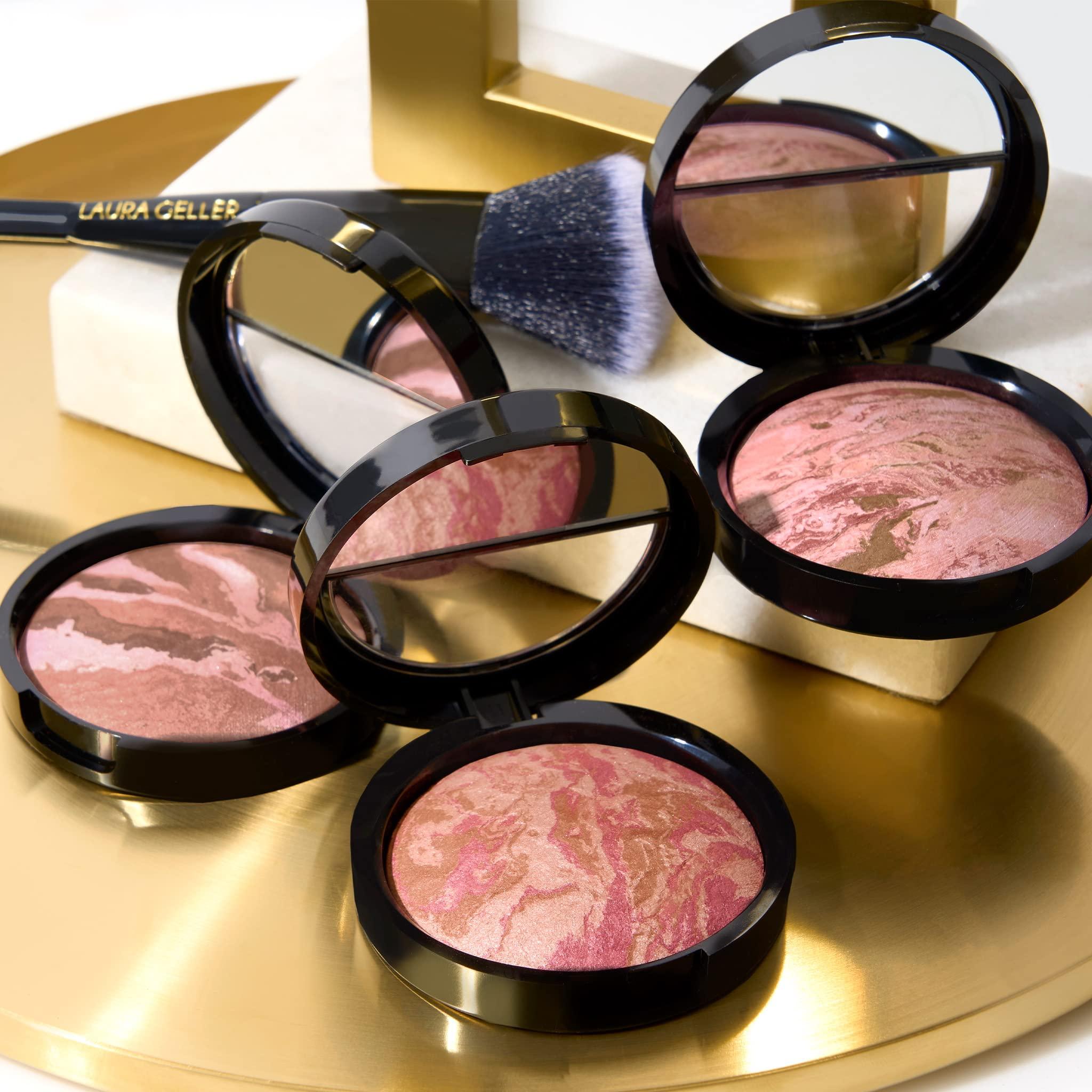 LAURA GELLER NEW YORK LAURA GELLER NEW YORK Baked Blush-n-Bronze Marbleized 2-in-1 Sculpting Bronzer Blush - Rose Bronze - Contour Face with a Radiant Flush