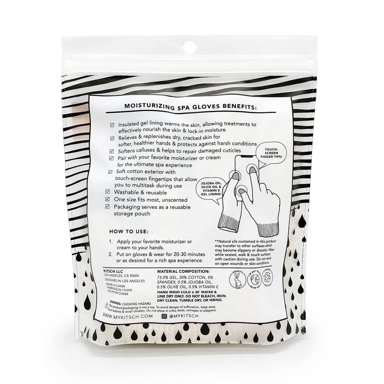 Kitsch Kitsch Moisturizing Gloves Overnight for Dry Hands Treatment, for Women & Men | Soft Hydrating & Infused Gel Spa Gloves for Kids, One Size Fits Most, Washable & Reusable Pair