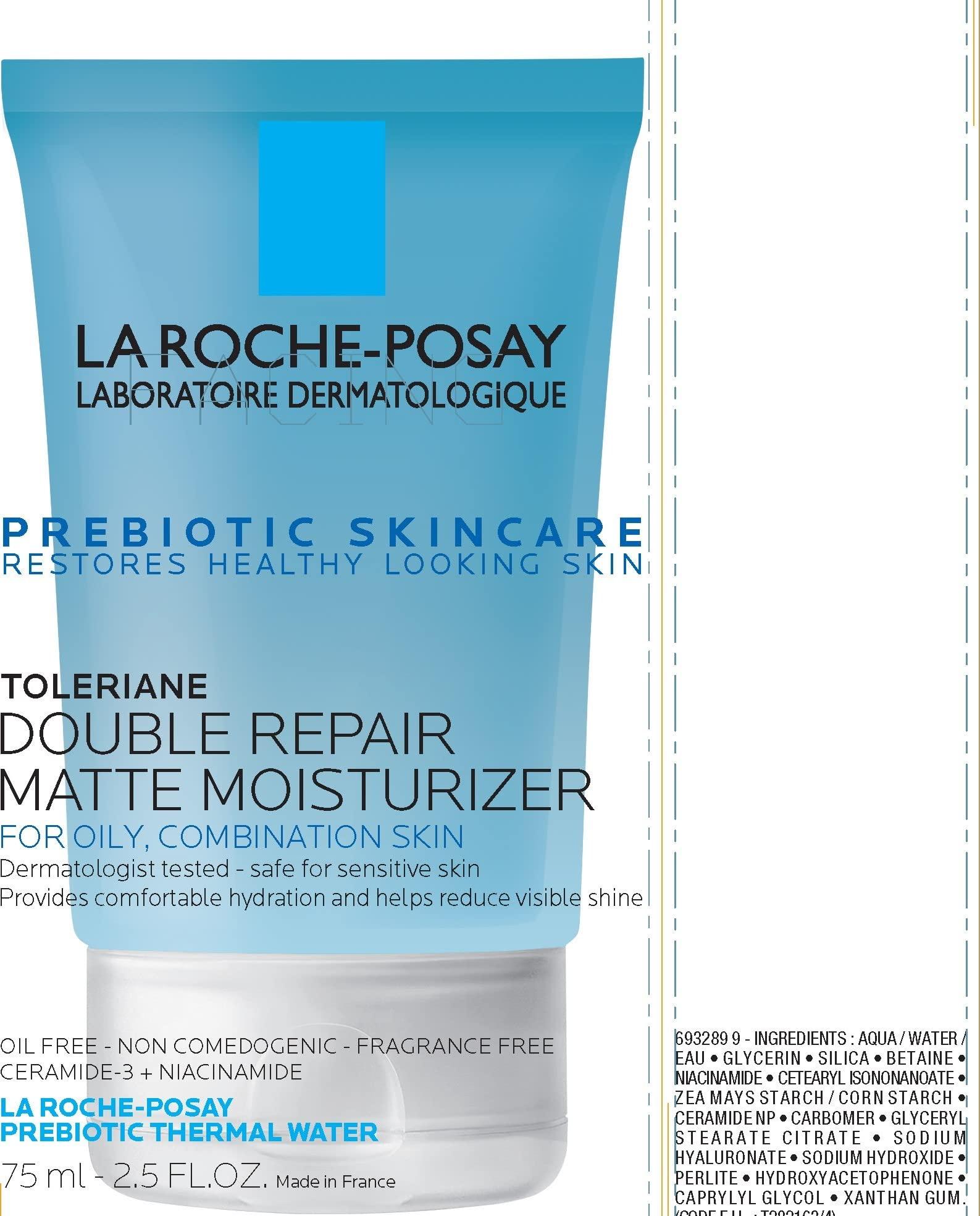 La Roche-Posay La Roche-Posay Toleriane Double Repair Matte Face Moisturizer, Daily Moisturizer For Oily Skin With Ceramide And Niacinamide For All Skin Tones, Oil Free, Non-Comedogenic