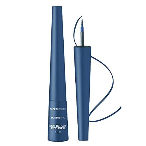 FACESCANADA FACESCANADA Ultime Pro Matte Play Blue Eyeliner - Sapphire | 24HR Long Lasting Matte Finish | Quick Dry & Precise Felt Tip | Waterproof & Smudge Proof | 0.08 Fl Oz/2.5ml