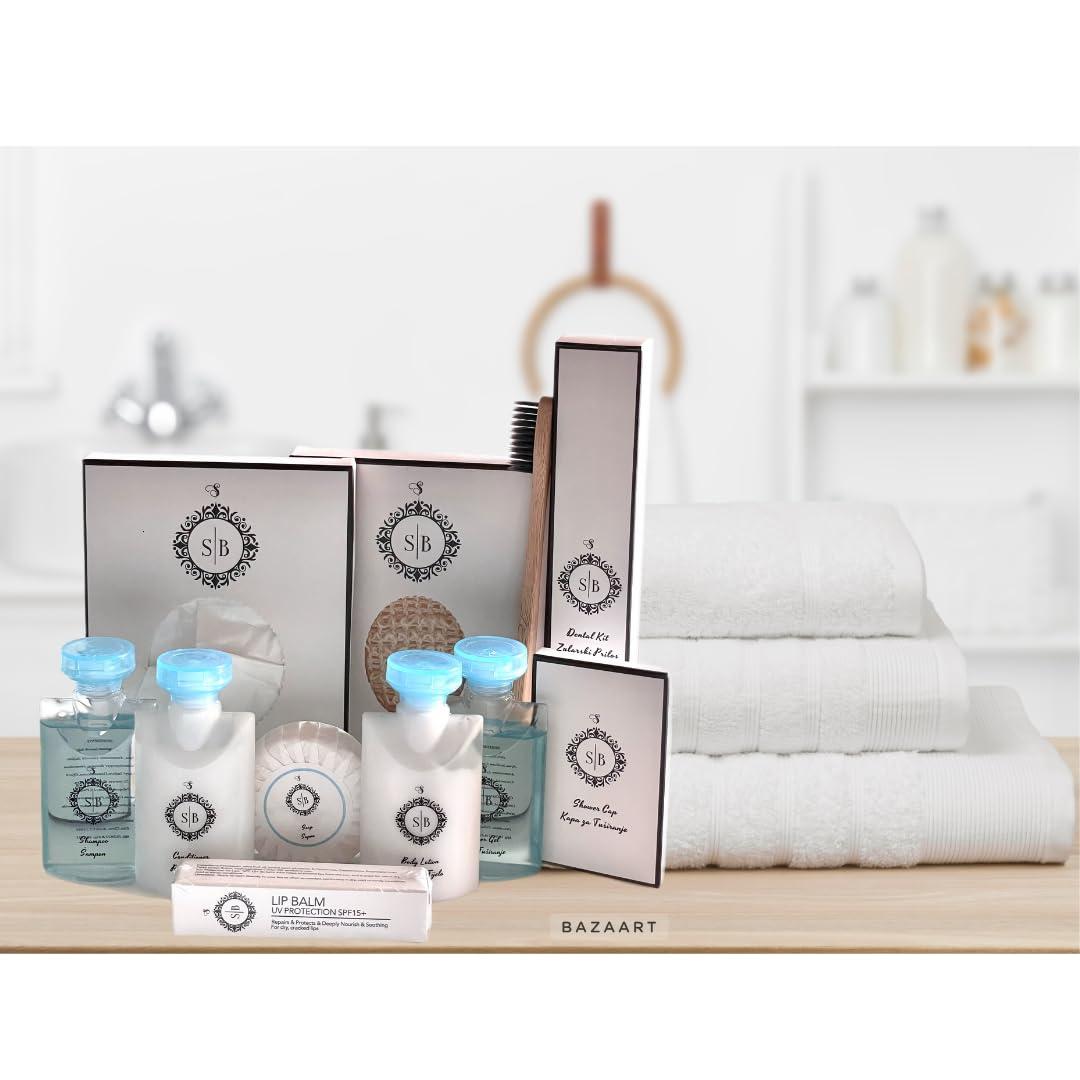 SB Essentials LLC Soap SB | Toiletries Bulk Set | Mini Amenities for Hotels, Air bnb, Yachts, Gym, Travel Size |50g Bar Soap Travel Size | 50 Pieces