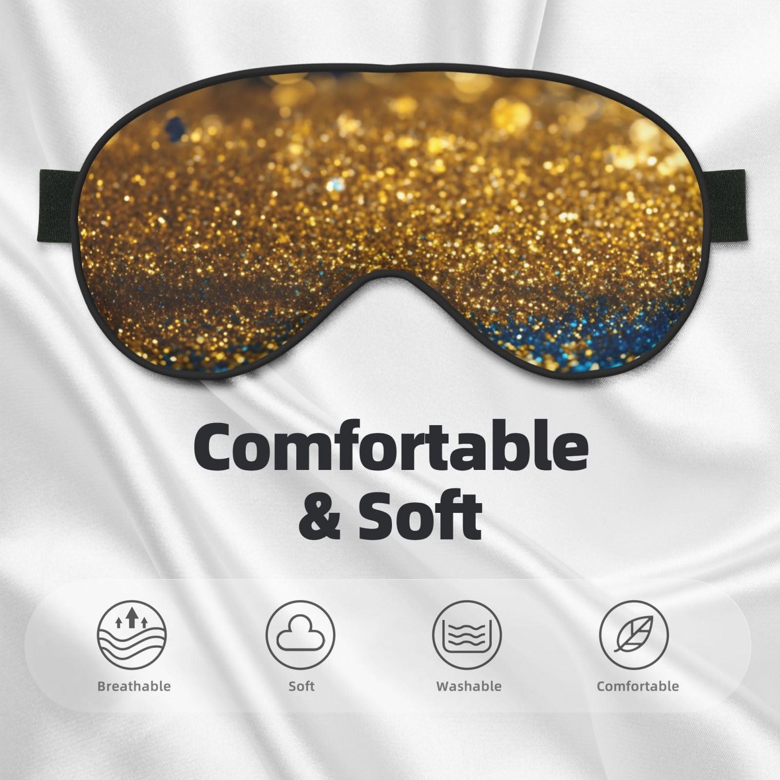 JIPOFD Glitter Pattern Super Soft and Comfortable Eyeshade with Adjustable Strap Zero Eye Pressure Eye Cover