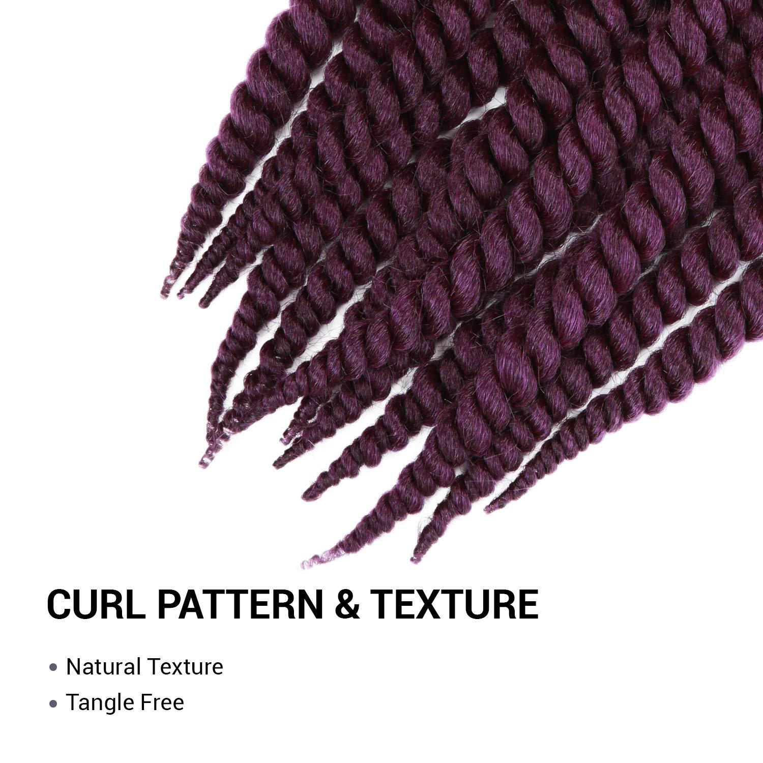 AU-THEN-TIC AU-THEN-TIC Jumbo Senegalese Twist Crochet Hair, 12 Inch, 6 Pack, Synthetic Extensions for Havana and Mambo Twist Styles, (Purple)