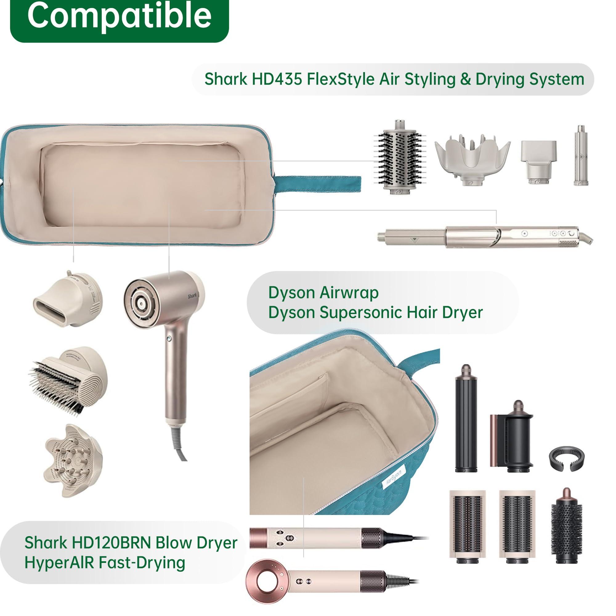 KarSyon KarSyon Shark Flex Style Case for Dyson Airwrap Hair Dryer Brush Revlon Hair Tools Travel Bag Carrying Case Flat Curling Iron Organizer (Teal Blue)