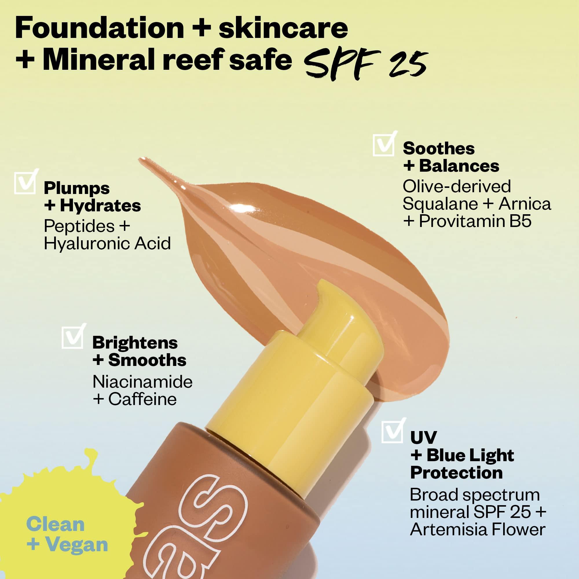 Kosas Kosas Revealer Skin-Improving Foundation with SPF 25 Protection - Hydrate, Brighten, Soothe, Plump, Protect Skin - Smoothing Texture, Natural Finish and Clean Formula - Deep Neutral Warm 410