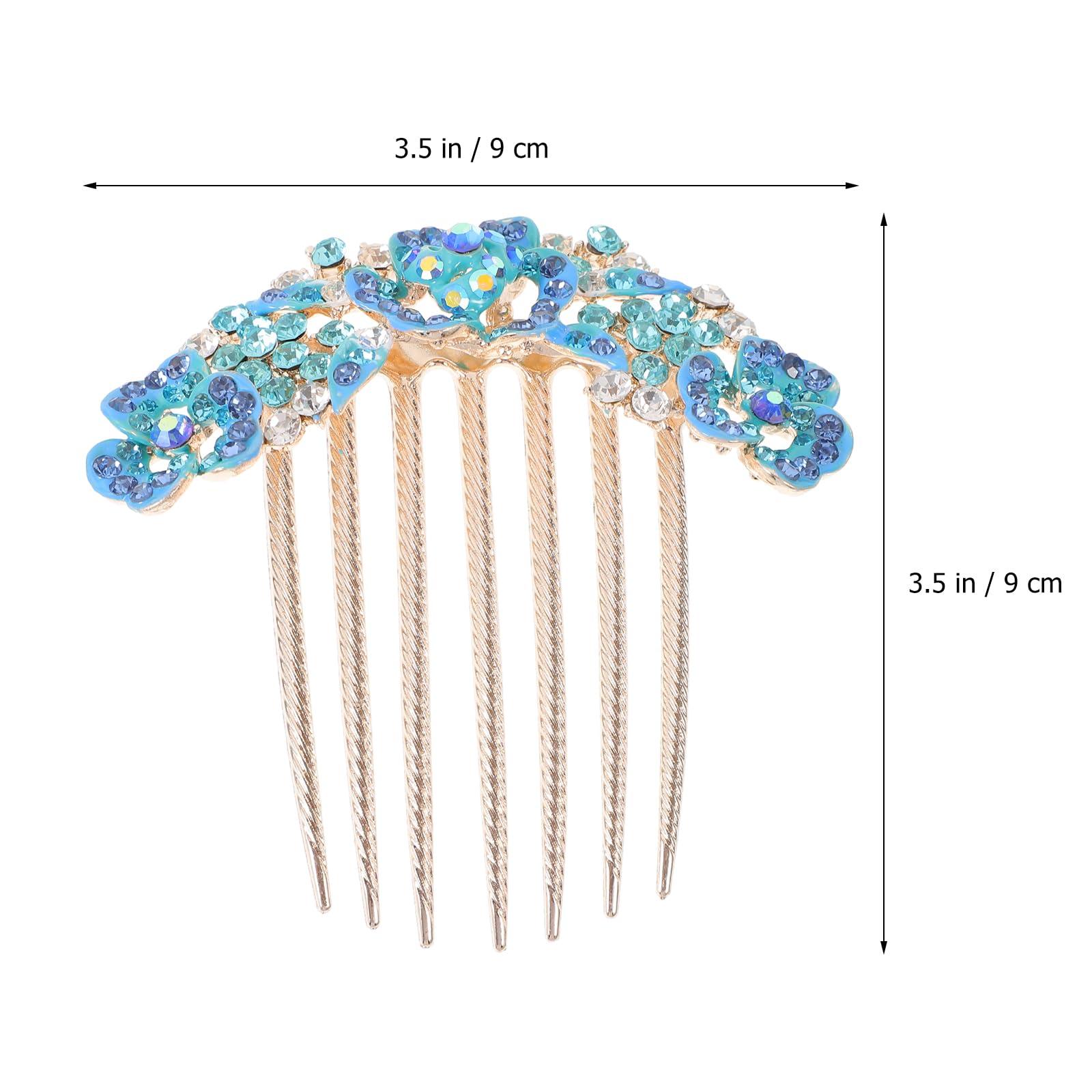 LUOZZY LUOZZY Bridal Hair Comb Rhinestone Side Hair Combs Wedding Hair Piece for Women Girls Wedding Party Hair Accessories - Blue