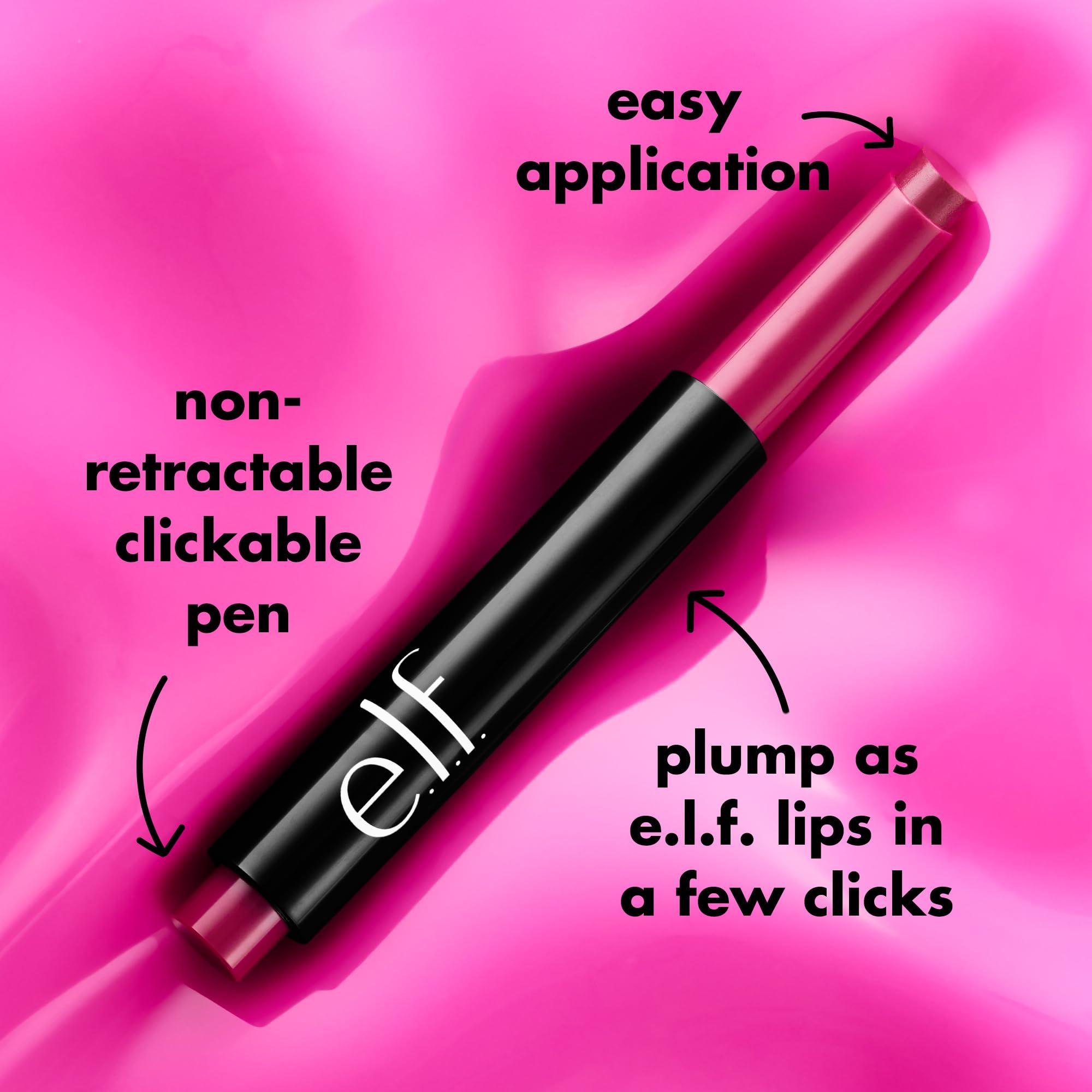 e.l.f. e.l.f. Pout Clout Lip Plumping Pen, Nourishing Lip Balm For Sheer Color & Shine, Plumps & Moisturizes, Vegan & Cruelty-Free, Wicked Cherry
