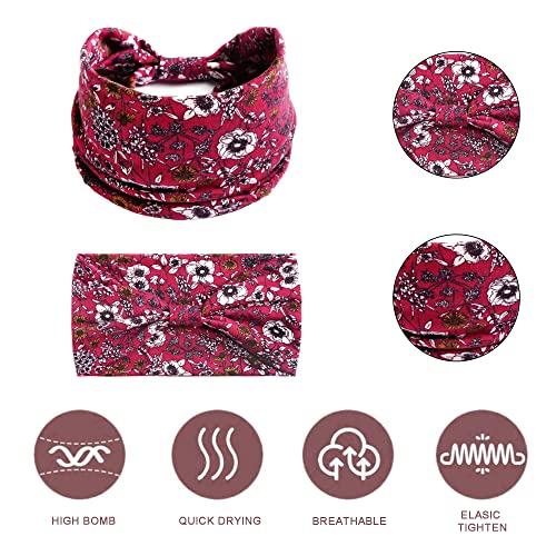 STGDAK STGDAK Boho Headbands For Women non slip Wide Hair Bands Knoted Turban Stretch Fashion Head Bands Yoga Running Sweatband Elastic Headband Stylish Wrap Headbands Hair Accessories for Teen Girls 6 Pack