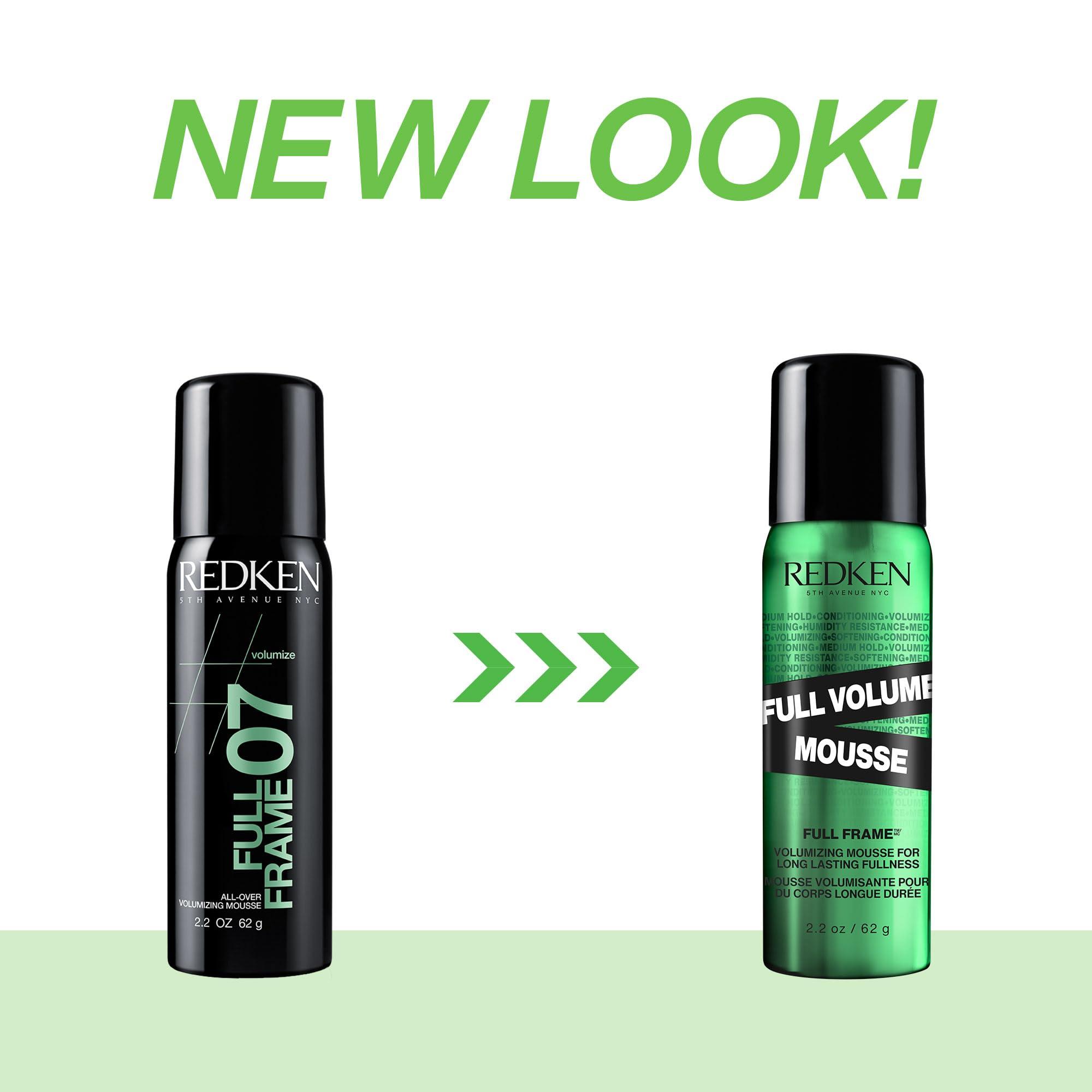 Redken Redken Full Volume Mousse | For All Hair Types | Volumizing Hair Mousse | Adds Maximum Body & Lift to Lengths and Ends | Moisturizes Hair and Protects Against Heat & Damage | Medium Control | 2oz