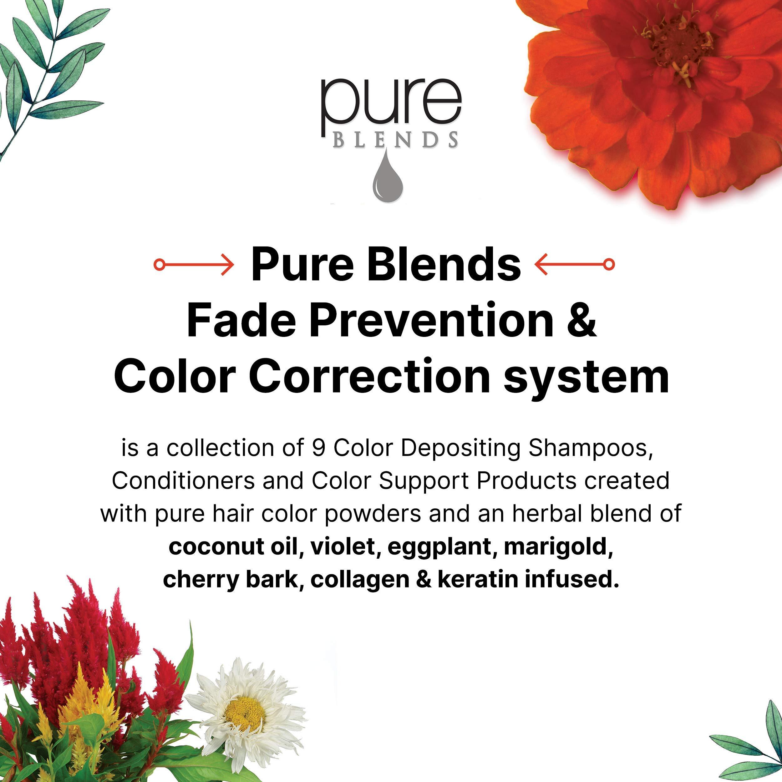 Pure Blends Pure Blends Chestnut Color Depositing Shampoo & Conditioner 33.8 Oz. Brightens and Tones Color Faded Hair Prevent Color Fade & Extend Color Service on Color Treated Hair Semi Permanent Hair Dye