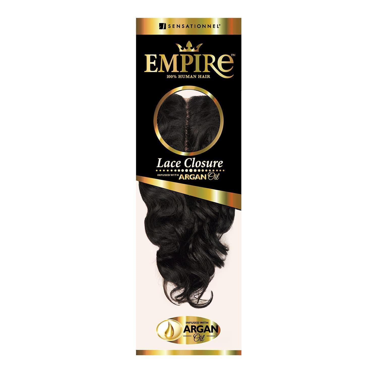 Sensationnel Sensationnel Empire humanhair lace closure - body wave 12 inch 3 way lacepart hand tied weaving closure (1 JETBLACK)