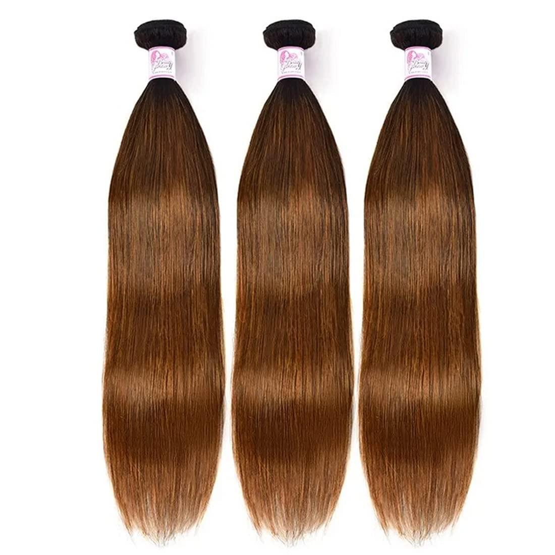 Beauty Forever Beauty Forever Malaysian Straight Hair 3bundles #FB30 Balayage Ombre Human Hair Weave, 10 12 14Inch Straight Bundles 3PCS Deals Virgin Hair Extensions