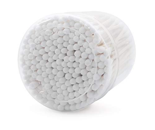 EcoQuality Wooden Cotton Swabs Dual Tip (600 Count Per Pack) - Biodegradable Cotton Buds, Dual Cotton Tipped Eco Friendly, Made with 100% Wood Great for Makeup, Ears, Cleaning (5 Pack)