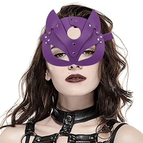 20230103PGMJ Blindfold Leather Mask Black Sexy Masquerade Masks Elastic Band Eye Cover Cosplay Party Costume Accessory for Women and Men (A)