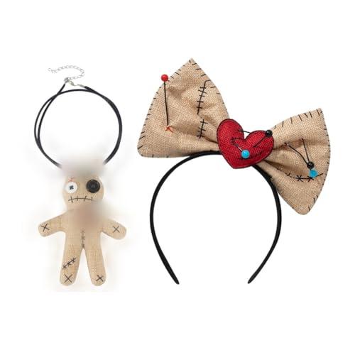 JSGHGDF JSGHGDF Masquerades Costume Bows Headband Necklace Adult Theme Party Subcultures Hairhoo