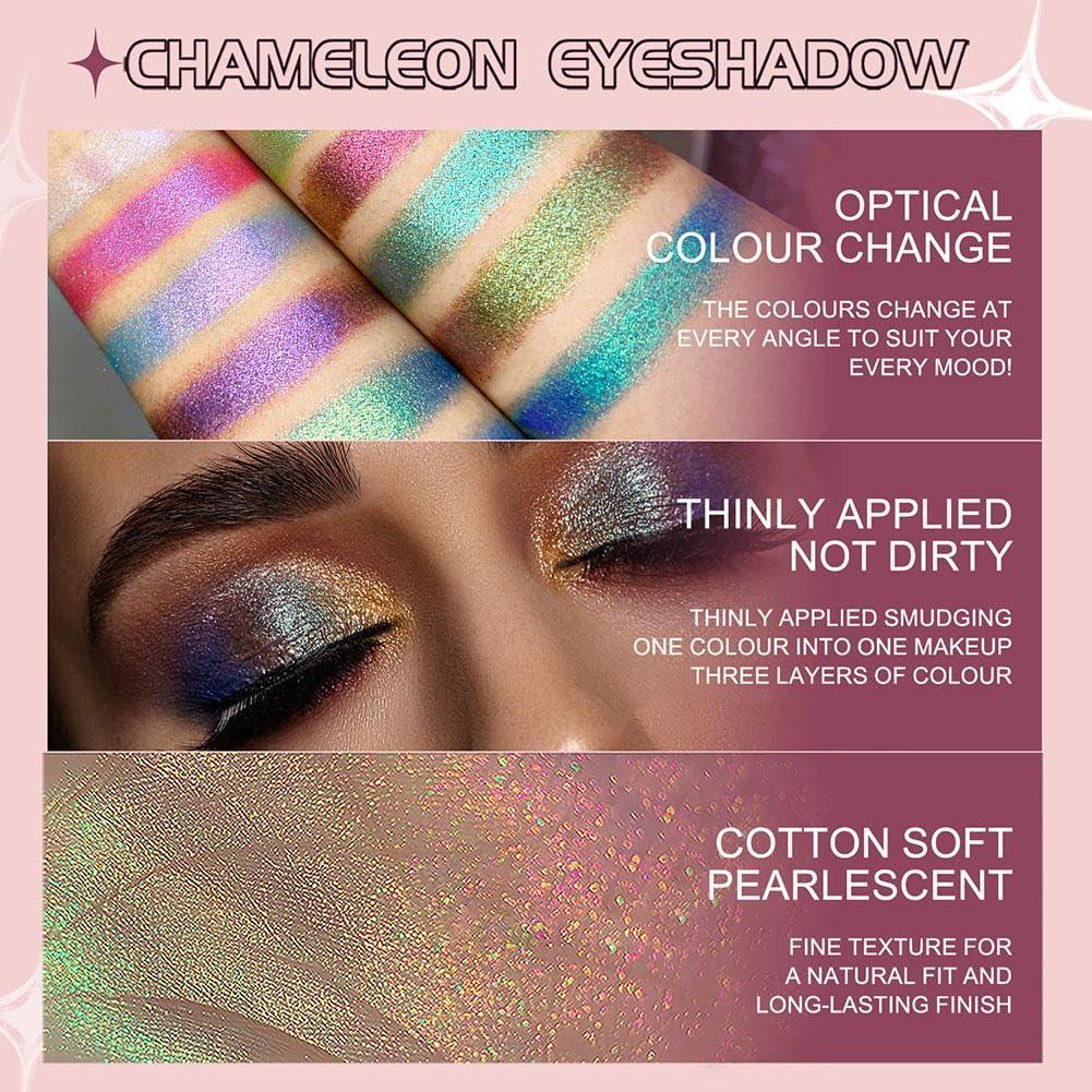 WNPXQNT Chameleon Eyeshadow,Holographic Glitter Cosmetics Eyeshadow,Shifting Eyeshadow,Single Shadows Ethereal Single Color Eyeshadow With Exquisite Glitters for Women Girls