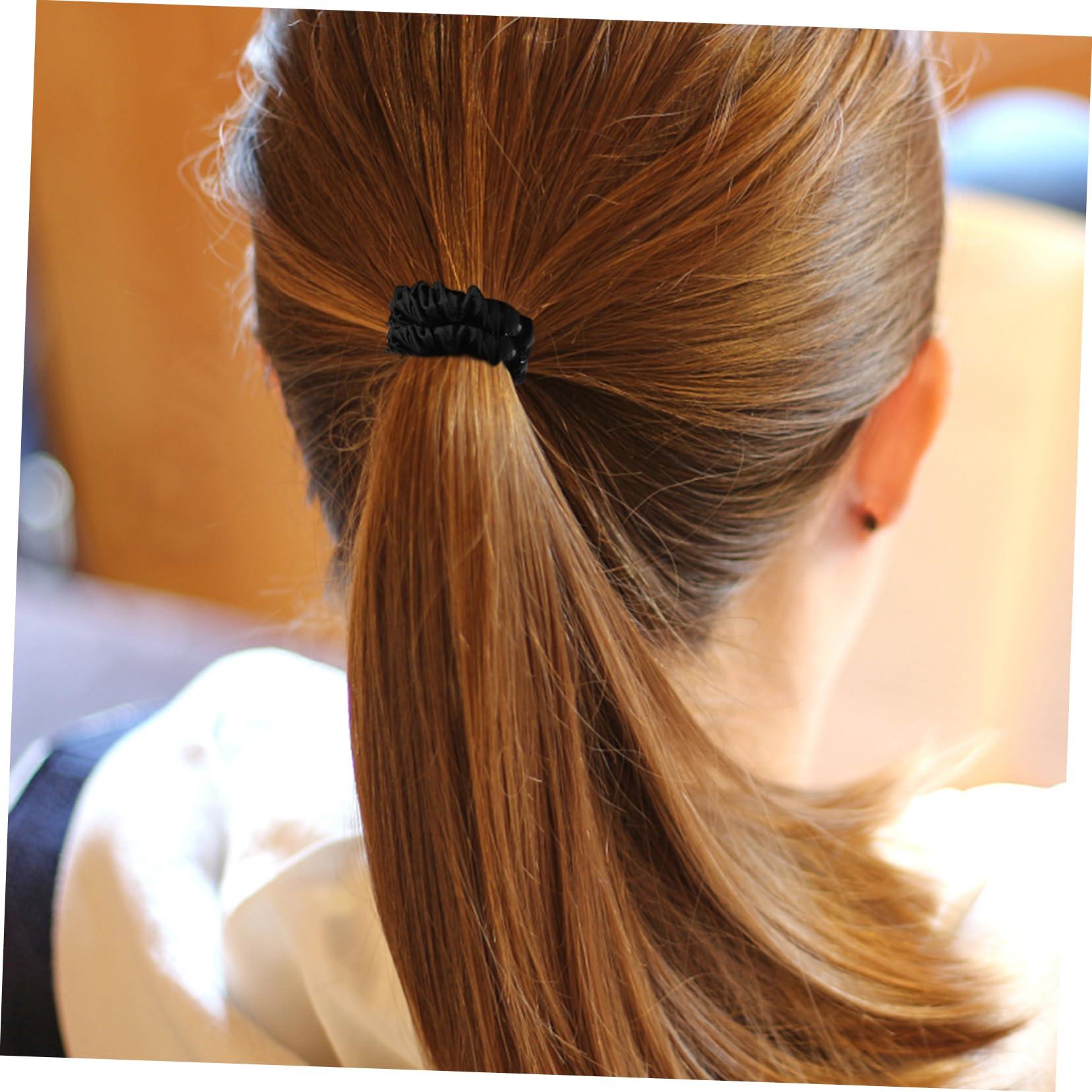 NOLITOY NOLITOY 15pcs Hair Ring Bulk Hair Spiral Hair Ties Hair Tie Holder No Crease Hair Ties Thick Hair Ties Soft Hair Ties Stretchy Hair Ties Hair Ties Ponytail Ties Black Fabric