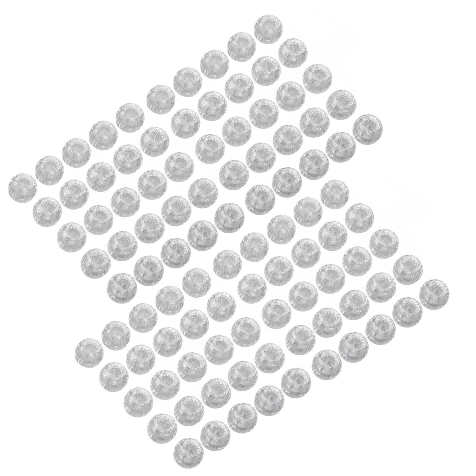 shenruifa Hair Braiding Beads, Beads for Hair, 100pcs Hair Braiding Beads Plastics Large Hole Section 12mm Dreadlocks Hair Braid Beads (Transparent)