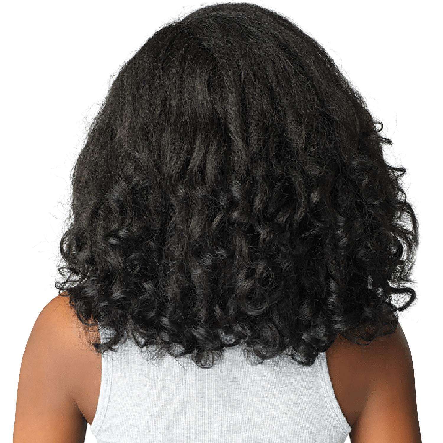 Sensationnel Sensationnel Curls kinksandco half wig - rain maker instant weave drawstring cap for natural 3c to 4c hair textures (1B OFFBLACK)