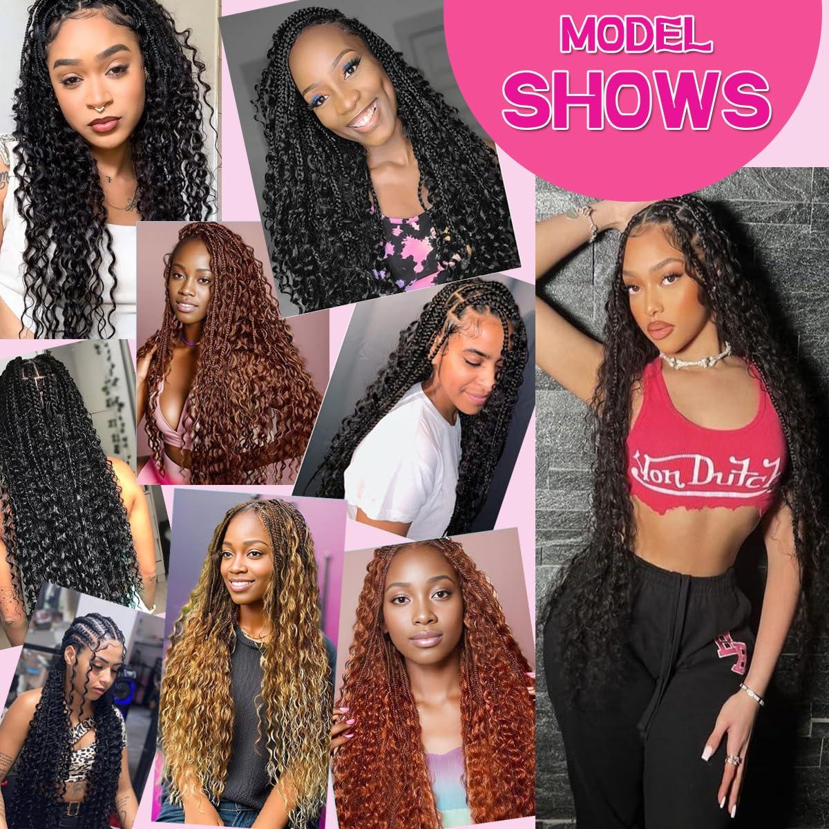 CSCHS Human Braiding Hair for Boho Braids 100g Deep Wave Bulk Human Hair for Braiding 10A Brazilian Curly Human Hair Braiding for Boho Knotless Braids (16 Inch - 100g/Bundle)