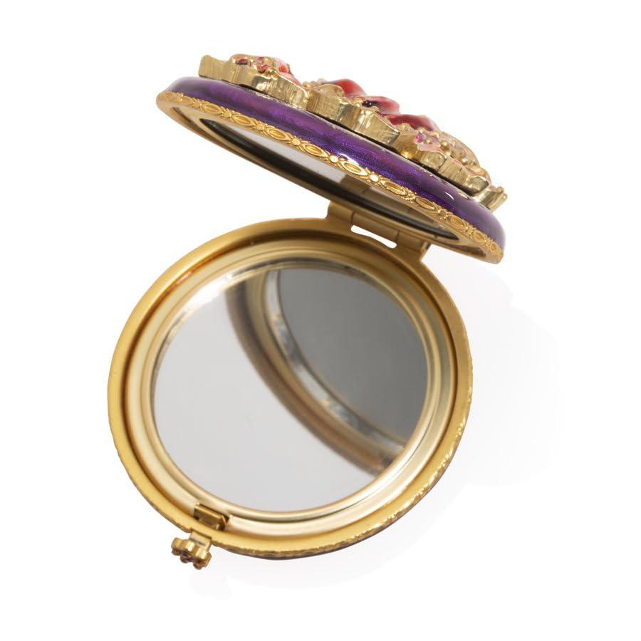 Jay Strongwater Jay Strongwater Angela - Floral Round Compact Mirror